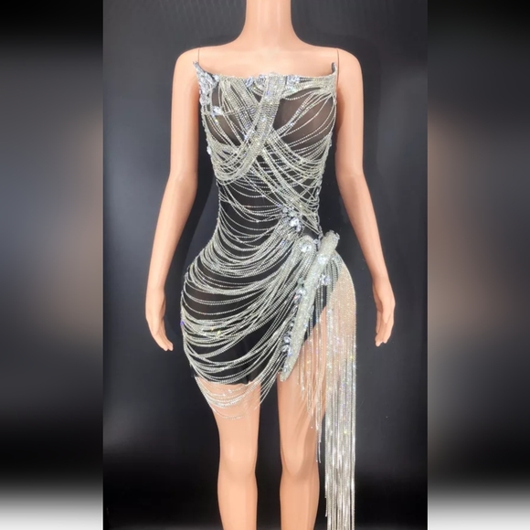 Angel Brinks Tokyo Bejeweled Diamond Birthday New Year Mini Strapless Dress - Picture 3 of 16